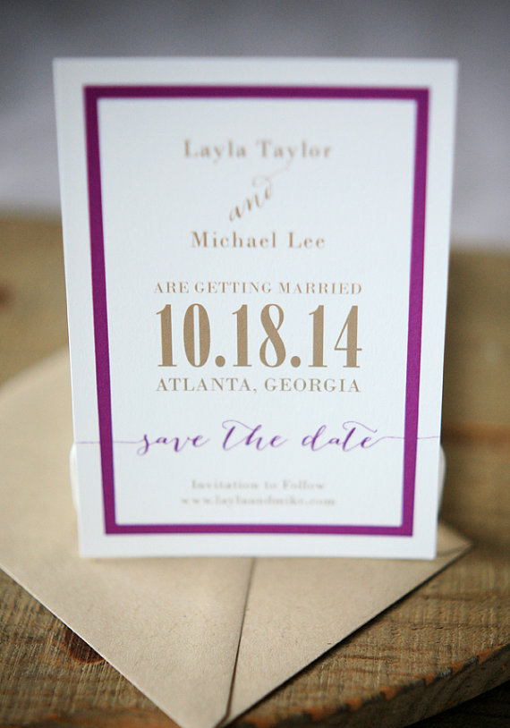 Wedding Save the Dates - Calligraphy Save the Date Card